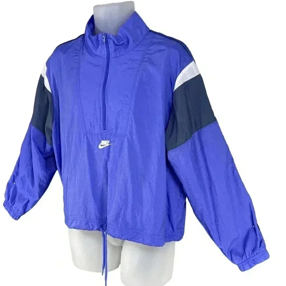 Nike Heritage Womens L Sportswear Woven Jacket 1/4 Zip Windbreaker Activewear - Picture 7 of 15